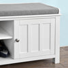 SoBuy FSR35-W, Storage Bench with 2 Doors & Removable Seat Cushion, Shoe Cabinet Shoe Bench, White