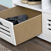 SoBuy FSR36-K-W, Shoe Storage Bench with 2 Drawers & Seat Cushion, Hallway Cabinet Shoe Rack, White