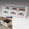 SoBuy FSR36-W, Shoe Storage Bench with 3 Drawers & Seat Cushion, Hallway Cabinet Shoe Rack, White