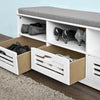 SoBuy FSR36-W, Shoe Storage Bench with 3 Drawers & Seat Cushion, Hallway Cabinet Shoe Rack, White