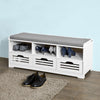 SoBuy FSR36-W, Shoe Storage Bench with 3 Drawers & Seat Cushion, Hallway Cabinet Shoe Rack, White