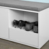SoBuy FSR37-W, Hallway Shoe Cabinet Shoe Rack, Shoe Storage Bench with Removable Seat Cushion, White
