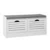 SoBuy FSR62-W, Hallway Shoe Bench Shoe Rack Shoe Cabinet with Flip-drawer and Seat Cushion, White