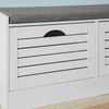 SoBuy FSR62-W, Hallway Shoe Bench Shoe Rack Shoe Cabinet with Flip-drawer and Seat Cushion, White