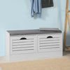 SoBuy FSR62-W, Hallway Shoe Bench Shoe Rack Shoe Cabinet with Flip-drawer and Seat Cushion, White