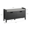 SoBuy FSR63-SCH, Shoe Bench Shoe Rack Shoe Cabinet Hallway Storage Bench with Seat Cushion, Black