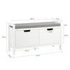 SoBuy FSR63-II-W, Shoe Bench Shoe Rack Shoe Cabinet Hallway Storage Bench with Seat Cushion, White