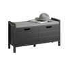 SoBuy FSR63-SCH, Shoe Bench Shoe Rack Shoe Cabinet Hallway Storage Bench with Seat Cushion, Black