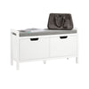 SoBuy FSR63-II-W, Shoe Bench Shoe Rack Shoe Cabinet Hallway Storage Bench with Seat Cushion, White