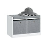 SoBuy FSR65-K-DG, 2 Baskets Hallway Bedroom Storage Shoe Bench with Seat Cushion, Grey