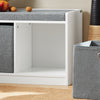 SoBuy FSR65-K-DG, 2 Baskets Hallway Bedroom Storage Shoe Bench with Seat Cushion, Grey