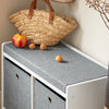 SoBuy FSR65-K-DG, 2 Baskets Hallway Bedroom Storage Shoe Bench with Seat Cushion, Grey