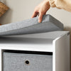 SoBuy FSR65-K-DG, 2 Baskets Hallway Bedroom Storage Shoe Bench with Seat Cushion, Grey