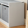 SoBuy FSR65-K-DG, 2 Baskets Hallway Bedroom Storage Shoe Bench with Seat Cushion, Grey