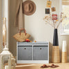 SoBuy FSR65-K-DG, 2 Baskets Hallway Bedroom Storage Shoe Bench with Seat Cushion, Grey