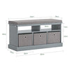 SoBuy FSR67-DG, 3 Baskets Hallway Bedroom Storage Bench, Shoe Bench Shoe Rack Shoe Cabinet, Grey