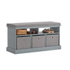 SoBuy FSR67-DG, 3 Baskets Hallway Bedroom Storage Bench, Shoe Bench Shoe Rack Shoe Cabinet, Grey