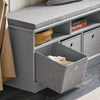 SoBuy FSR67-DG, 3 Baskets Hallway Bedroom Storage Bench, Shoe Bench Shoe Rack Shoe Cabinet, Grey