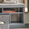 SoBuy FSR67-DG, 3 Baskets Hallway Bedroom Storage Bench, Shoe Bench Shoe Rack Shoe Cabinet, Grey