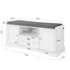SoBuy FSR71-W, Shoe Rack Hallway Storage Bench with Seat Cushion, White