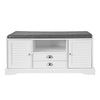 SoBuy FSR71-W, Shoe Rack Hallway Storage Bench with Seat Cushion, White
