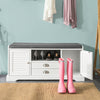 SoBuy FSR71-W, Shoe Rack Hallway Storage Bench with Seat Cushion, White