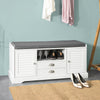 SoBuy FSR71-W, Shoe Rack Hallway Storage Bench with Seat Cushion, White