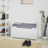 SoBuy FSR76-W, Storage Chest Bench with Lift Up Top and Seat Cushion, White