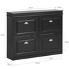 SoBuy FSR79-SCH, Shoe Rack Cabinet with 4 Flip Drawers, Slim Shoe Storage Unit for Hallway, Entryway, Corridor, Small Spaces, MDF Wooden Cupboard, Black 105x24x82cm
