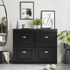 SoBuy FSR79-SCH, Shoe Rack Cabinet with 4 Flip Drawers, Slim Shoe Storage Unit for Hallway, Entryway, Corridor, Small Spaces, MDF Wooden Cupboard, Black 105x24x82cm
