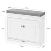 SoBuy FSR82-K-W, Hallway Shoe Bench Shoe Rack with Flip-drawer and Seat Cushion, White, W60 x D24 x H51cm