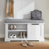 SoBuy FSR84-W, Hallway Shoe Bench Shoe Rack with Removable Seat Cushion, White
