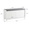 SoBuy FSR86-W, Shoe Bench Shoe Cabinet with 2 Sliding Doors and Seat Cushion, White