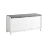 SoBuy FSR86-W, Shoe Bench Shoe Cabinet with 2 Sliding Doors and Seat Cushion, White