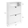 SoBuy FSR87-W, Shoe Cabinet Shoe Rack Shoe Cupboard with 1 Storage Compartment and 2 Drawers, White