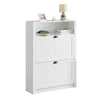 SoBuy FSR87-W, Shoe Cabinet Shoe Rack Shoe Cupboard with 1 Storage Compartment and 2 Drawers, White