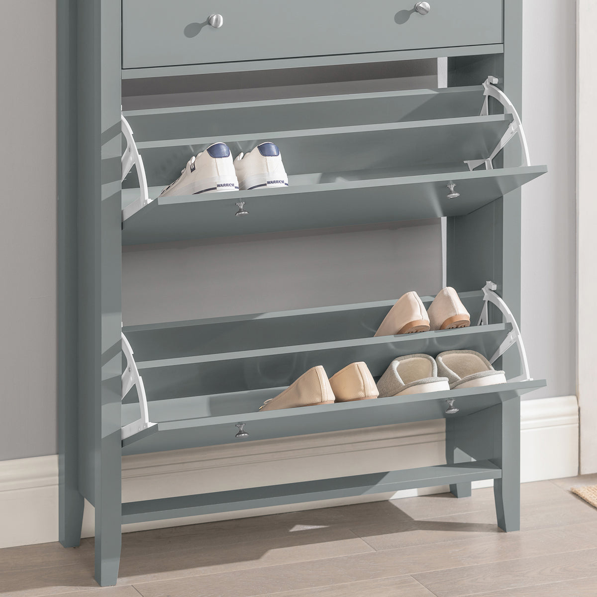 SoBuy FSR89-HG, Shoe Cabinet Shoe Rack Shoe Storage Cupboard Organizer Unit, Grey