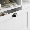 SoBuy FSR90-W, Hallway Storage Bench Shoe Bench Shoe Rack Shoe Cabinet with Seat Cushion, White-clearance