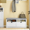 SoBuy FSR90-W, Hallway Storage Bench Shoe Bench Shoe Rack Shoe Cabinet with Seat Cushion, White-clearance