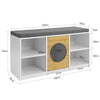 SoBuy FSR91-W, Hallway Shoe Bench Toy Chest Storage Bench with Cat House, White