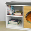 SoBuy FSR91-W, Hallway Shoe Bench Toy Chest Storage Bench with Cat House, White