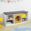 SoBuy FSR91-W, Hallway Shoe Bench Toy Chest Storage Bench with Cat House, White