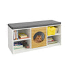 SoBuy FSR91-W, Hallway Shoe Bench Toy Chest Storage Bench with Cat House, White