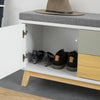 SoBuy FSR92-W, Hallway Shoe Bench Shoe Rack with 1 Cabinet and 2 Drawers, White
