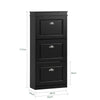 SoBuy FSR94-SCH, Shoe Storage Cabinet Organizer Narrow Shoe Cabinet with 3 Flip Drawers, Slim Storage Unit for Hallway, Entryway, Corridor, Small Spaces, MDF Wooden Cupboard, Black 53x24x117cm