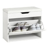 SoBuy FSR95-W, Shoe Rack Shoe Bench Shoe Cabinet with Folding Padded Seat & Flip-drawer, White