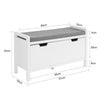 SoBuy FSR97-W, Hallway Storage Bench Shoe Rack Shoe Cabinet with Seat Cushion, White