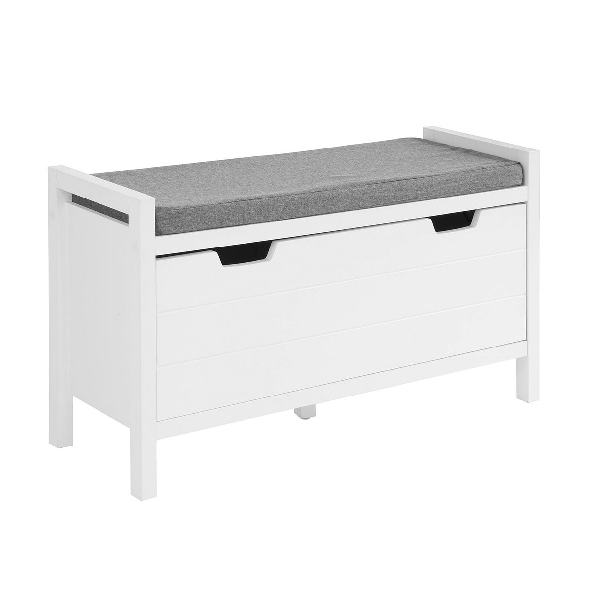 SoBuy FSR97-W, Hallway Storage Bench Shoe Rack Shoe Cabinet with Seat Cushion, White