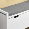 SoBuy FSR97-W, Hallway Storage Bench Shoe Rack Shoe Cabinet with Seat Cushion, White