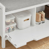 SoBuy FSR97-W, Hallway Storage Bench Shoe Rack Shoe Cabinet with Seat Cushion, White